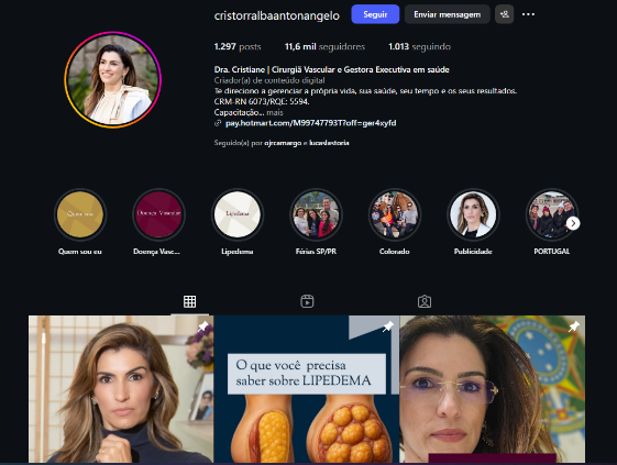 Perfil de Dra. Cristiane